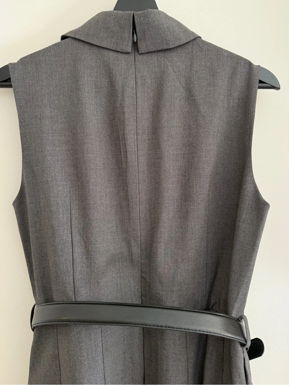 NWOT Self-Portrait GREY TAILORED PLEATED MIDI DRESS - Picture 9 of 12